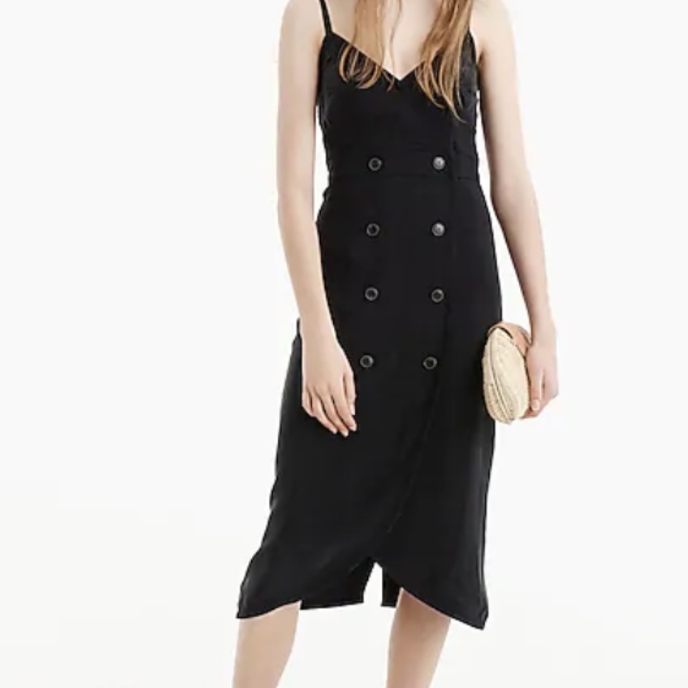 jcrew Strappy double-breasted dress Japanese cupro